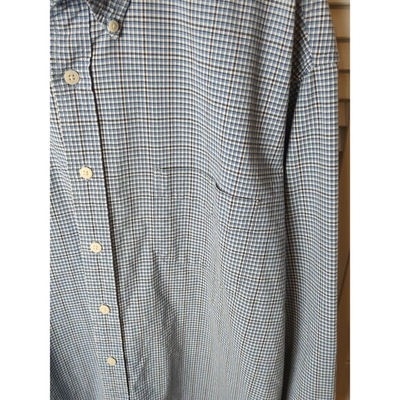 Abercrombie & Fitch Button Down Shirt Mens XL White Blue Black VTG 100% Cotton - Picture 2 of 8